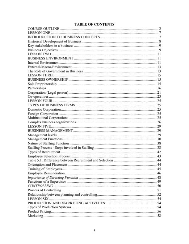 Page 4 – BBM 1101: Introduction to Business Studies Notes – Kenyaplex