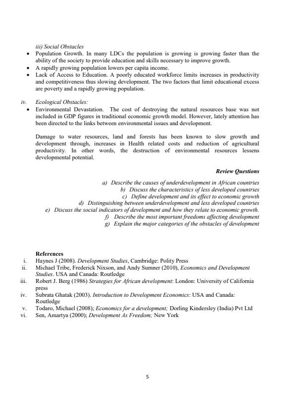 Page 4 – BUCU 003: Development Studies Notes – Kenyaplex