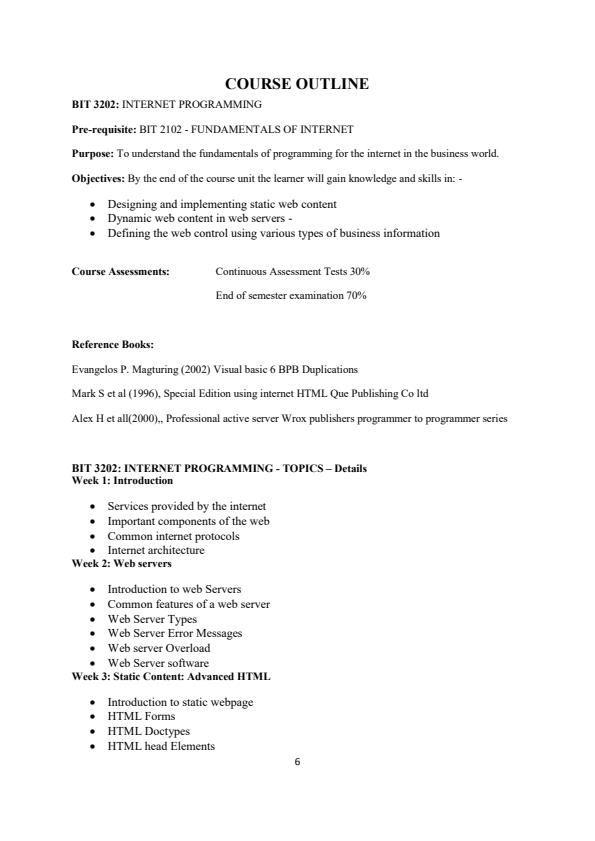 Page 1 – BIT 3202: Internet Programming Notes – Kenyaplex