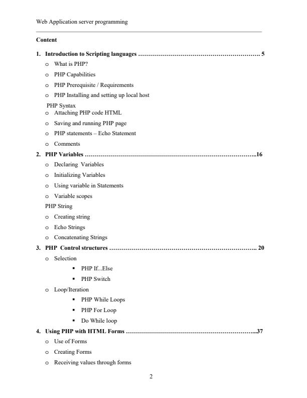 Web Application Server Programming Notes - 2237