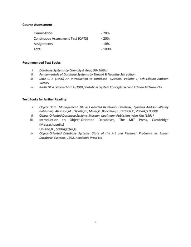 Page 2 – BIT 3107: Database Systems II Notes – Kenyaplex