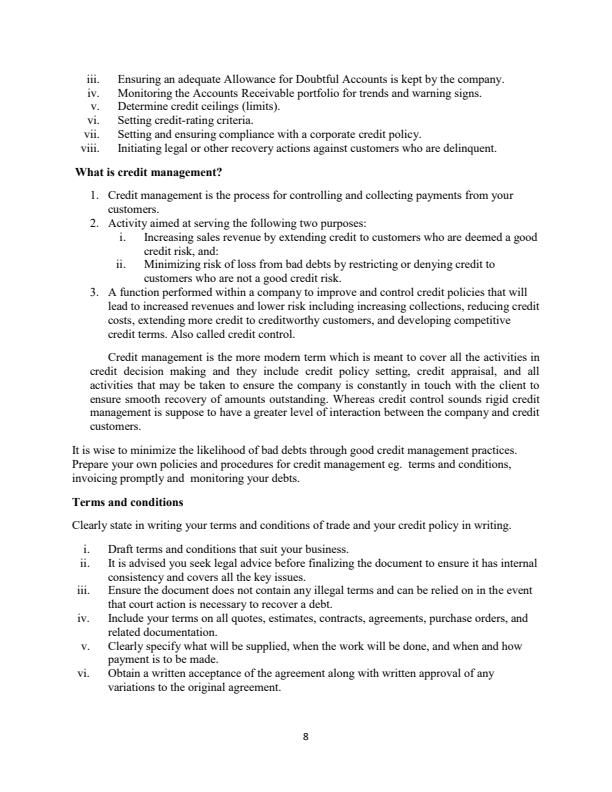 Page 2 – DAF1208: Credit Management Notes – Kenyaplex