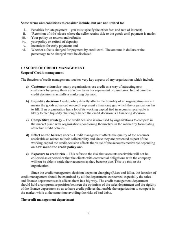 Page 3 – DAF1208: Credit Management Notes – Kenyaplex