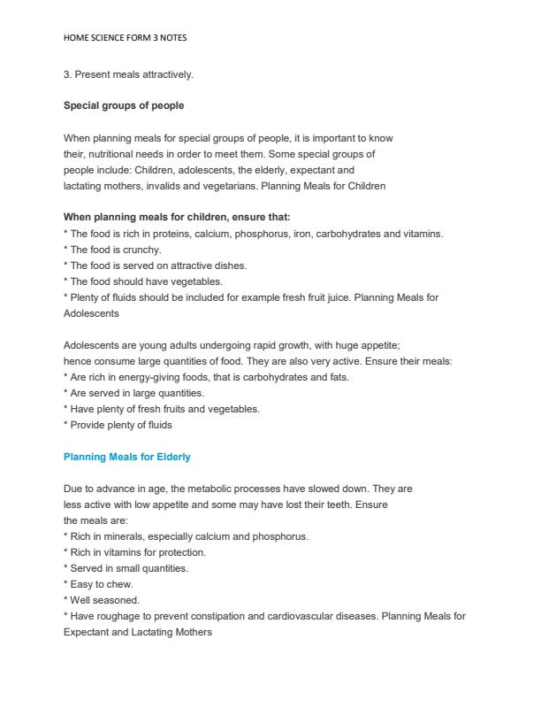 Page 2 – Form 3 Home Science Notes – Kenyaplex