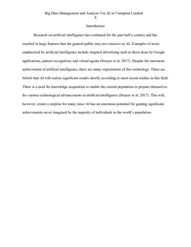 Page 4 – Big Data Management and Analysis Via AI in Vistaprint Limited - ICS 3100 – Kenyaplex