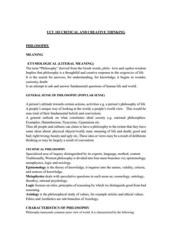 Page 1 – UCU 103: Critical and Creative Thinking Notes – Kenyaplex