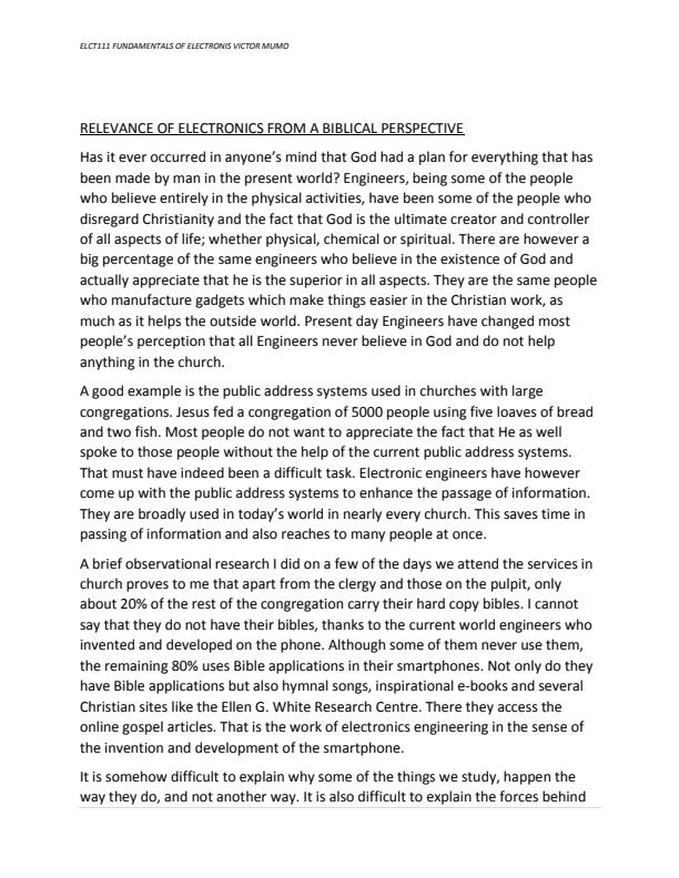 Page 1 – Relevance of Electronics From A Biblical Perspective – Kenyaplex