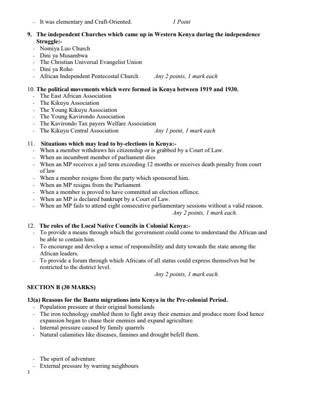 Page 3 – Sample History and Government Paper 1 and 2 Questions and Answers – Kenyaplex
