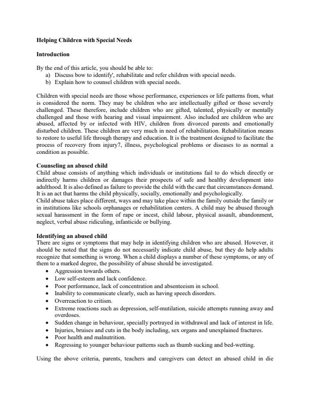 Helping Children with Special Needs 2309