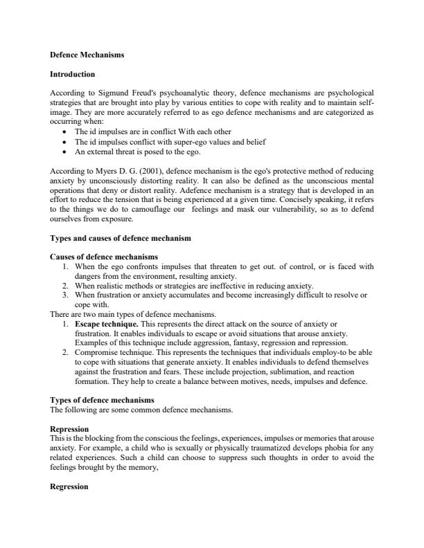 Page 1 – Defense Mechanisms  – Kenyaplex
