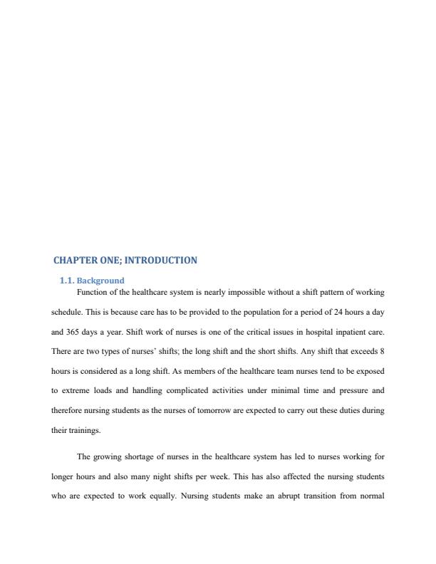 Page 1 – Research proposal on perception of fatigue among nursing students during night shifts – Kenyaplex
