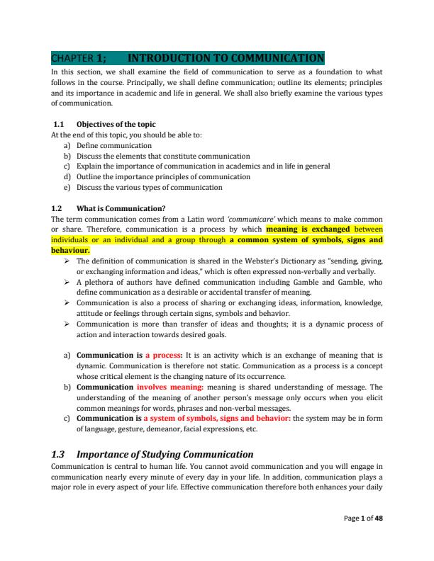 Page 1 – Taita Taveta University Communication Skills Notes – Kenyaplex