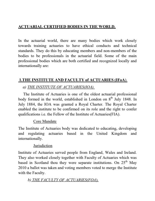 Page 1 – Actuarial Certified Bodies – Kenyaplex