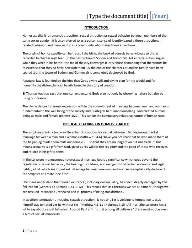 Page 1 – The response of church to homosexuality – Kenyaplex