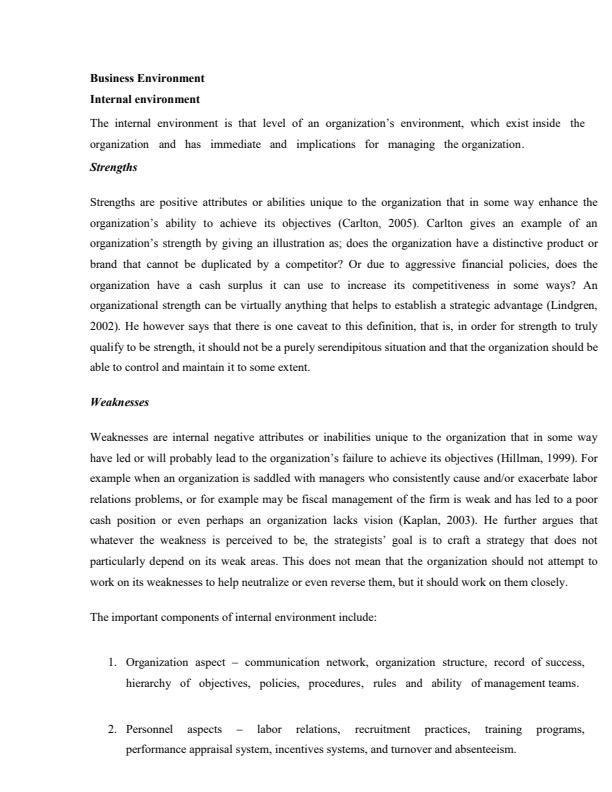 Page 1 – Business Environment: Internal and External Environment Notes – Kenyaplex