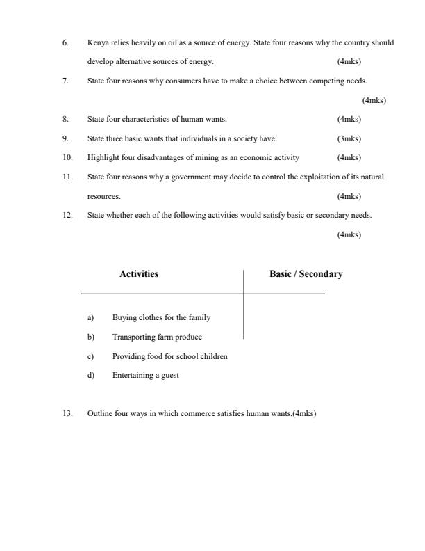 Page 2 – Business Studies Past KCSE Exams Paper 1 and Paper 2 Questions and Answers – Kenyaplex