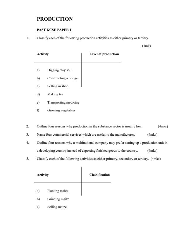 Page 3 – Business Studies Past KCSE Exams Paper 1 and Paper 2 Questions and Answers – Kenyaplex