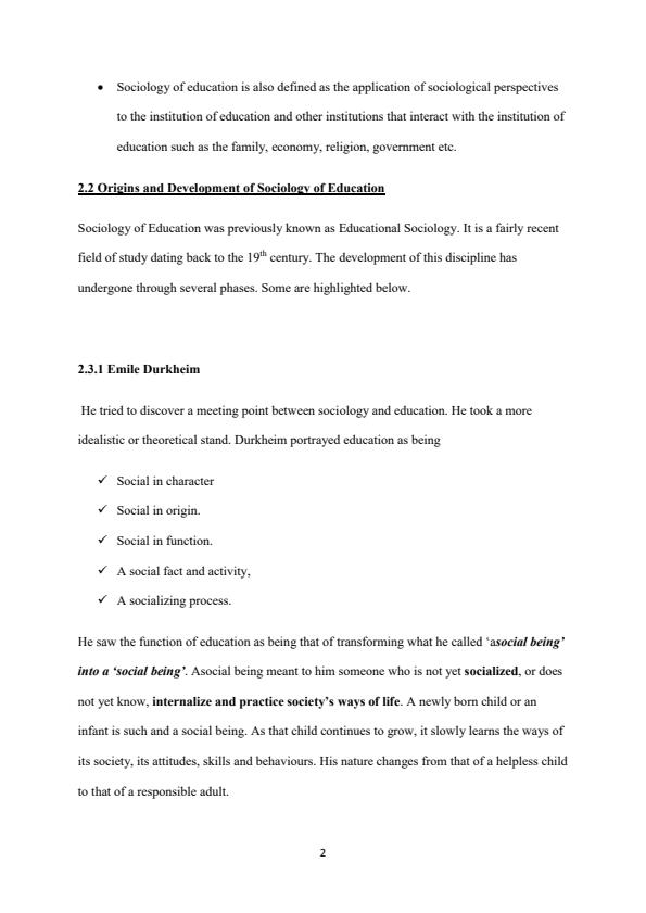 Page 2 – EDF 410: Sociology of Education Notes – Kenyaplex