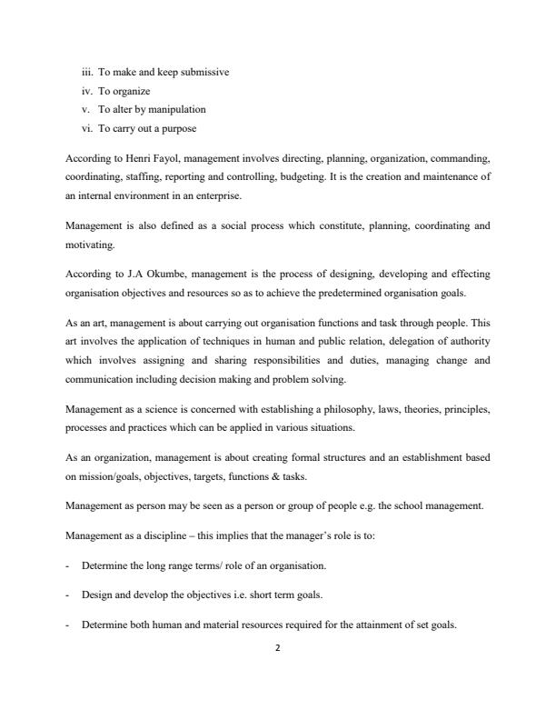 Page 2 – PAC 411: Educational Management Notes – Kenyaplex