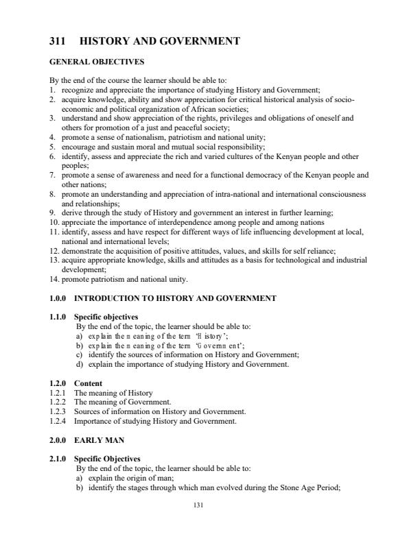 Page 1 – Form 1 History and Government Syllabus – Kenyaplex