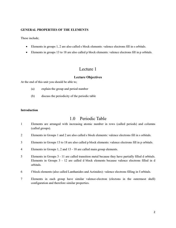 Page 2 – SCH 300: Comparative Study of S and P Block Elements Notes – Kenyaplex