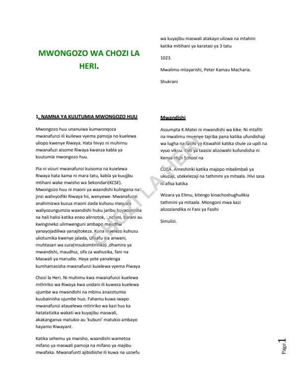 Page 1 – Mwongozo Wa Chozi La Heri – Kenyaplex