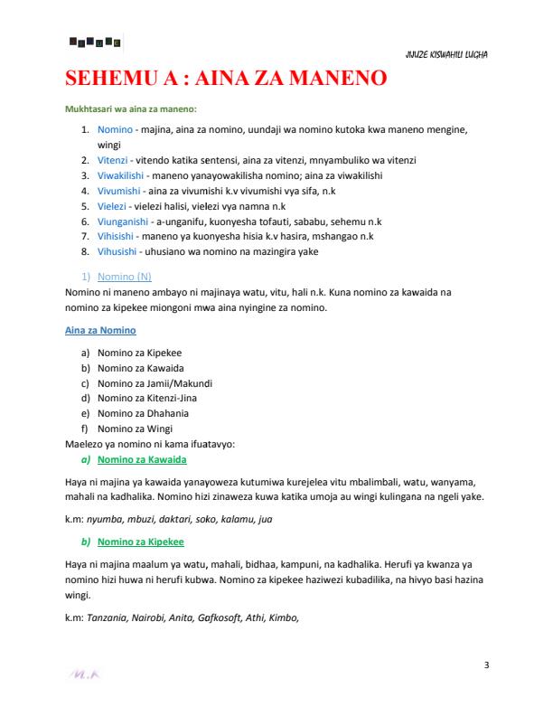 Page 1 – Kiswahili Lugha Notes Form 1 to Form 4 – Kenyaplex