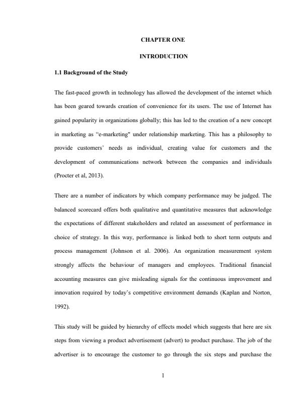 Page 1 – Influence of E-marketing on the performance of tour firms in Kenya – Kenyaplex