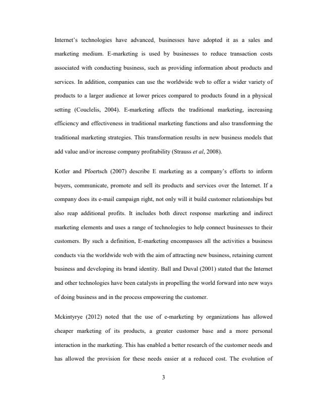 Page 3 – Influence of E-marketing on the performance of tour firms in Kenya – Kenyaplex