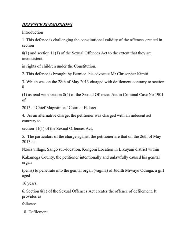 Page 1 – Defence Submissions 4th Year – Kenyaplex