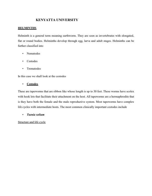 Page 1 – Types of helminths and protists that are easily associated with food and water – Kenyaplex