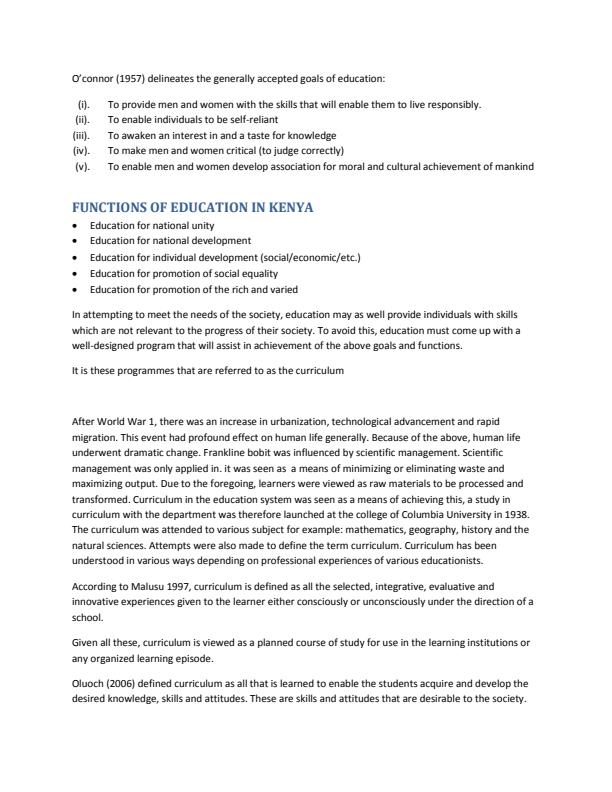 Page 2 – ECT 212:  Curriculum Development Notes – Kenyaplex