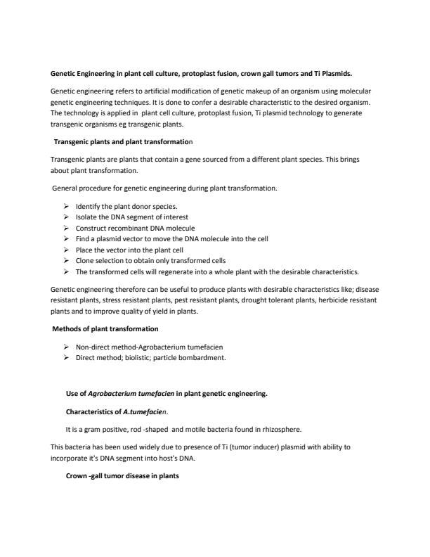 Page 1 – BIOC 410: DNA Technology Notes – Kenyaplex