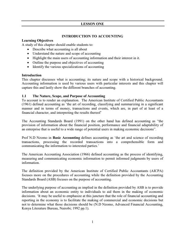 Page 1 – JKUAT Financial Accounting Notes 1st Year – Kenyaplex