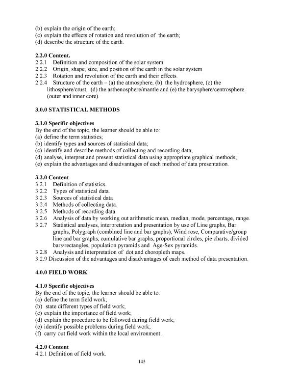 Page 2 – Geography syllabus Form 1 to Form 4 – Kenyaplex