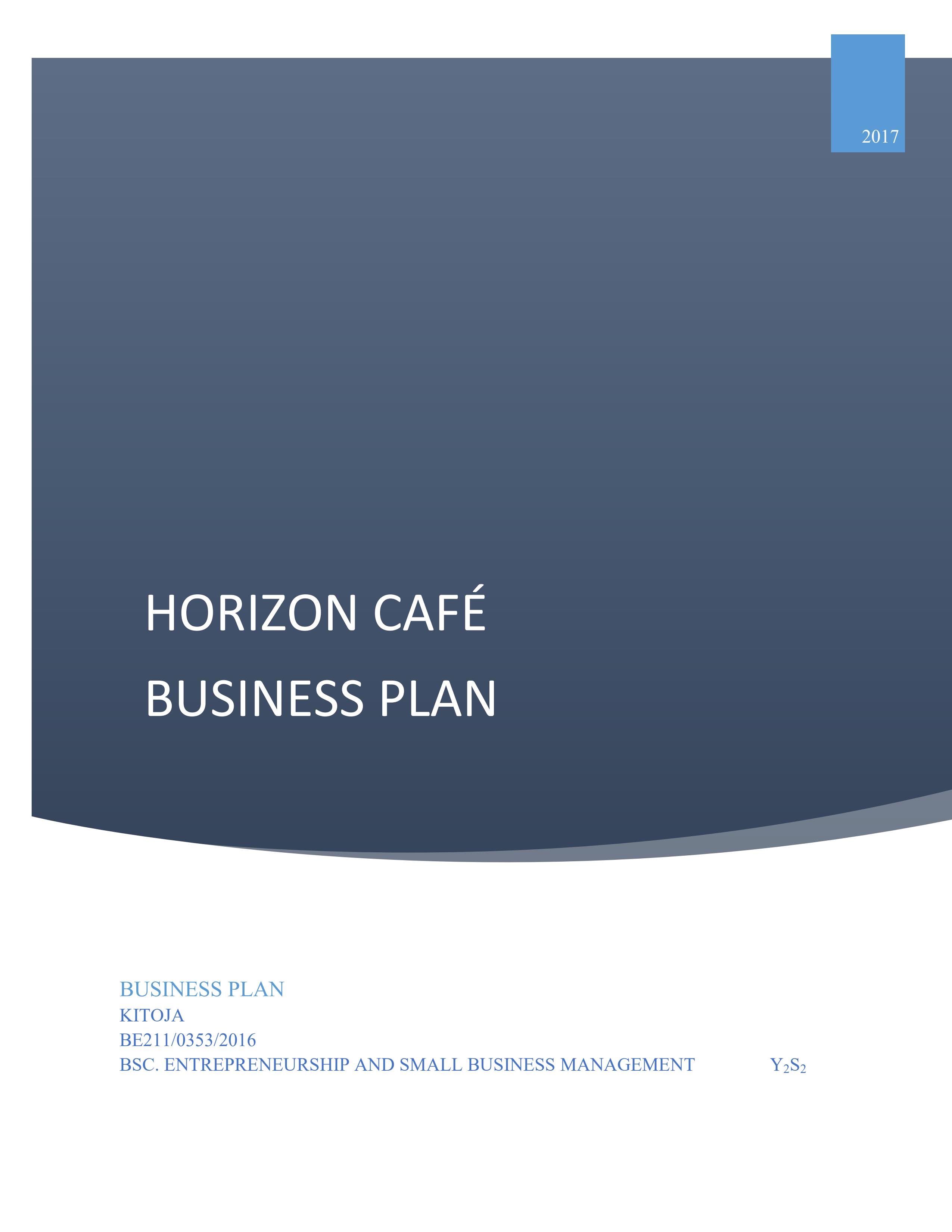 cafeteria business plan sample