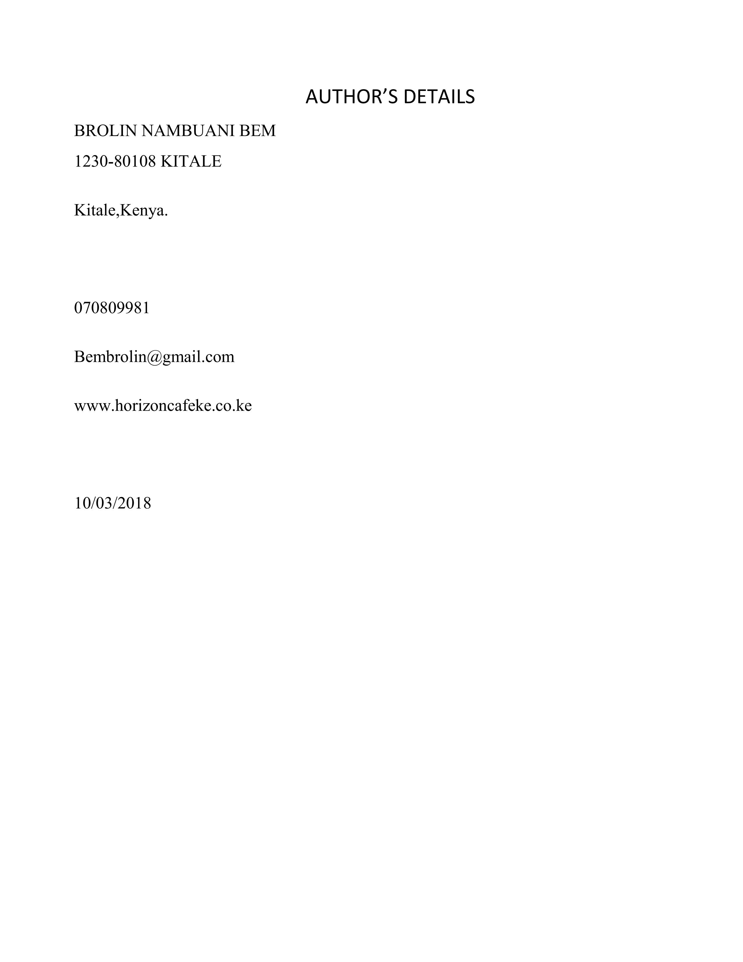 Page 2 – Sample Cafeteria Business Plan – Kenyaplex