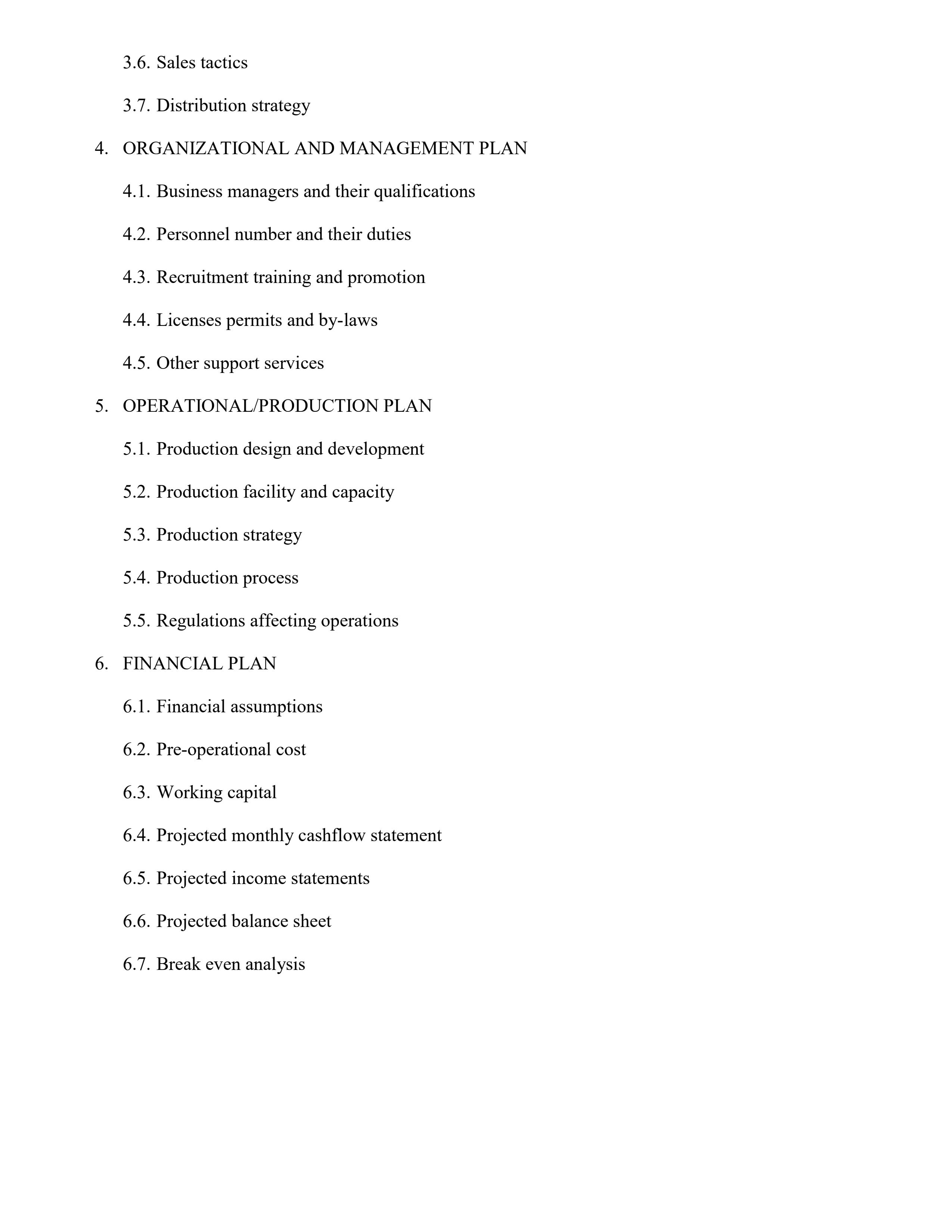 Page 4 – Sample Cafeteria Business Plan – Kenyaplex