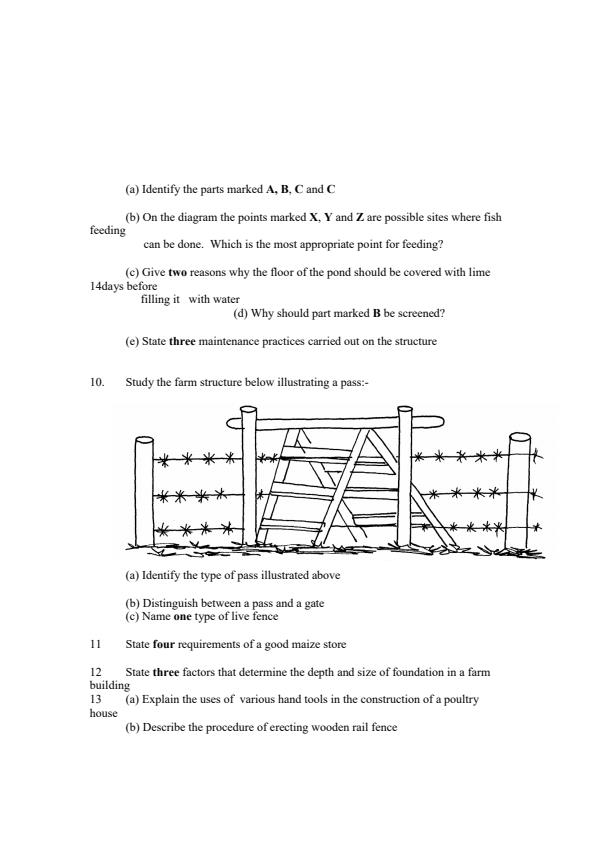 Page 2 – Form 4 Agriculture Topical Questions and Answers on Farm Structures – Kenyaplex