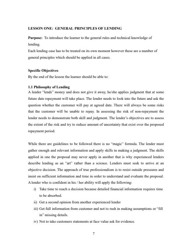 Page 1 – DAF1206: Lending Notes – Kenyaplex