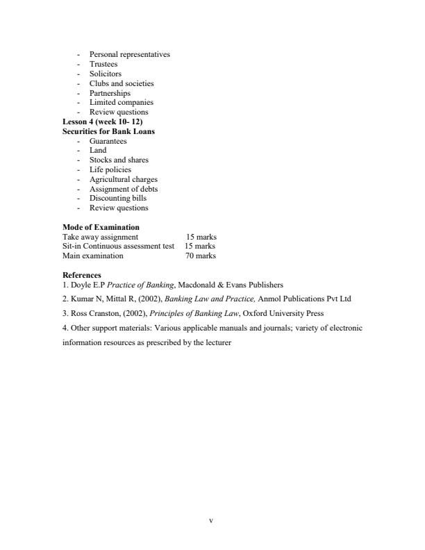 Page 2 – DAF 1204: Banking Law and Finance Notes – Kenyaplex