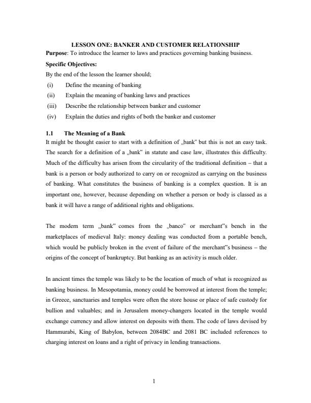 Page 3 – DAF 1204: Banking Law and Finance Notes – Kenyaplex