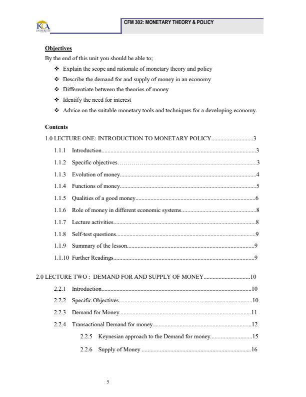 Page 4 – CFM 302: Monetary Theory and Policy Notes – Kenyaplex