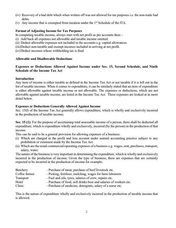 Page 2 – CFM 300: Advanced Taxation Notes – Kenyaplex