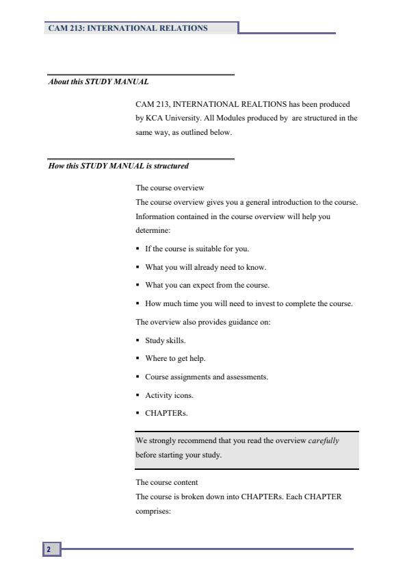 Page 1 – CAM 213: International Relations Notes – Kenyaplex