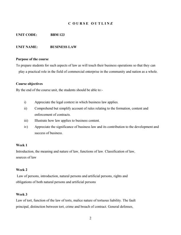 Page 1 – BBM 123: Business Law Notes – Kenyaplex