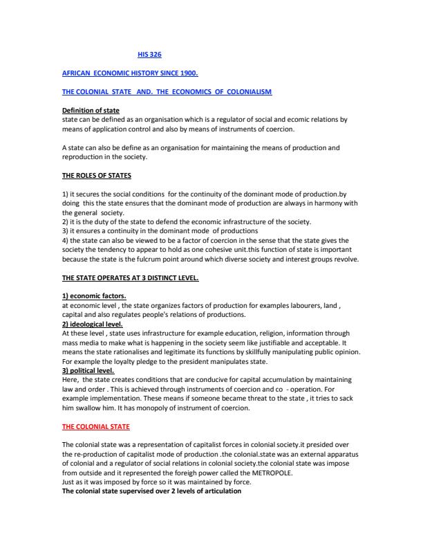 Page 1 – HIS 326: African Economic History Since 1900 Notes for Moi University – Kenyaplex