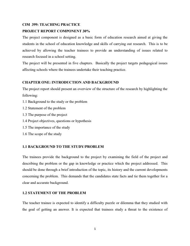 Page 1 – CIM 399: Teaching Practice Notes – Kenyaplex