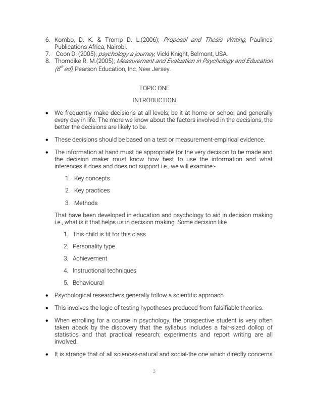 Page 3 – PSY 311: Measurement and Evaluation Notes – Kenyaplex