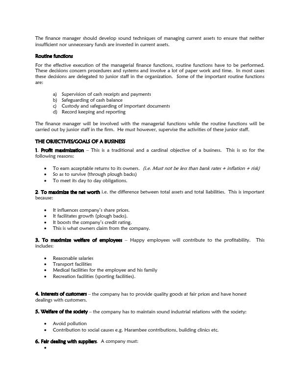 Page 3 – EDB 300: Business Finance Notes – Kenyaplex
